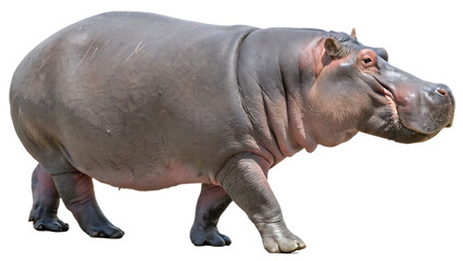 Hippo Yawning - Isolated on White Background as Transparent. PNG. AI GENERATED