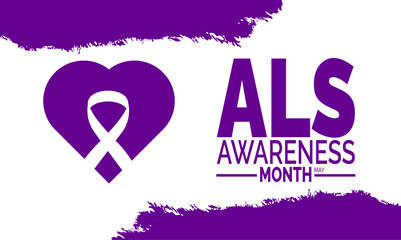 May is ALS Awareness Month. raising awareness about Amyotrophic Lateral Sclerosis, a rare neurological disease affecting nerve cells. Ideal for social media posts, banners, posters, awareness campaign