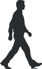 Silhouette of a man walking, ideal for graphic design and illustration purposes.
