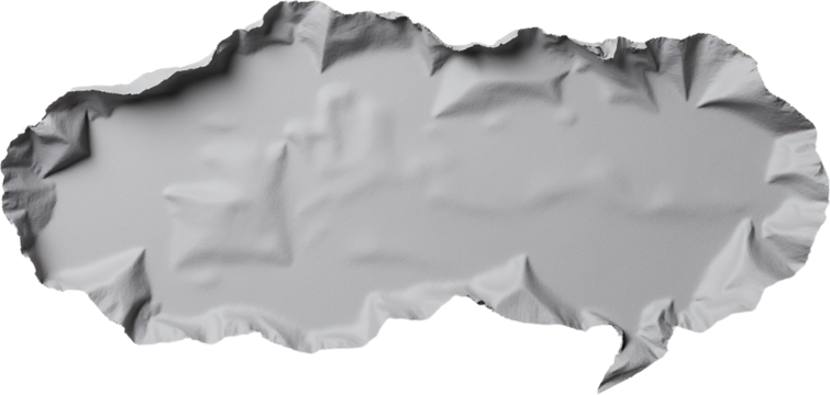 Three gray abstract shapes with a transparent background