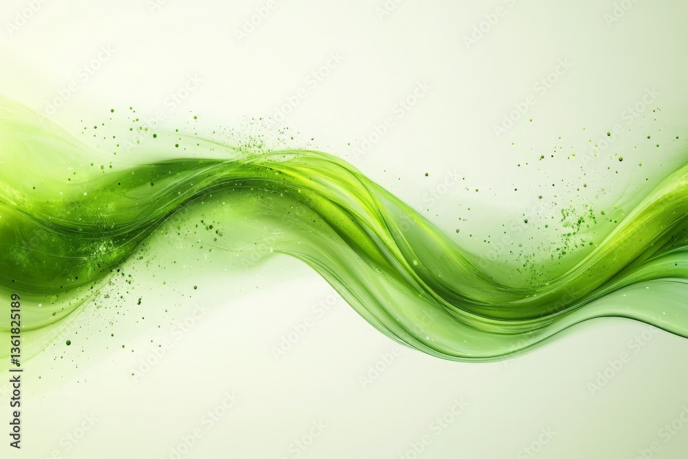 Aufkleber flowing green abstract design creates a serene atmosphere reminiscent of nature's beauty in a fresh 