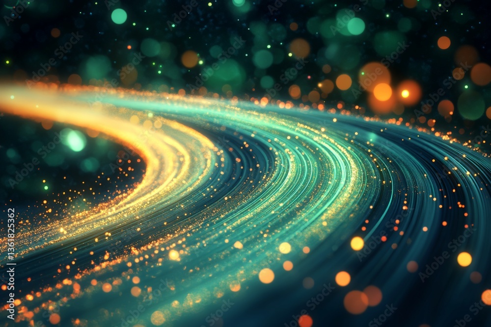 Aufkleber colorful light trails creating an abstract background in vibrant hues and sparkling effects