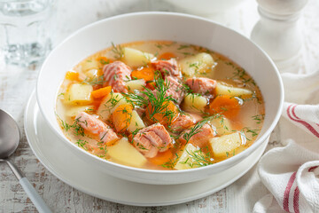 salmon and vegetable soup