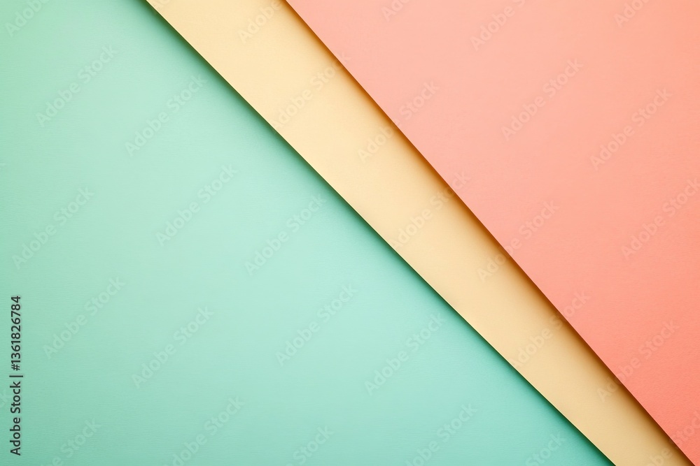 Poster colorful geometric shapes forming a modern abstract design featuring pastel tones in a minimalist st