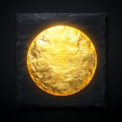 Golden Disc on Dark Slate