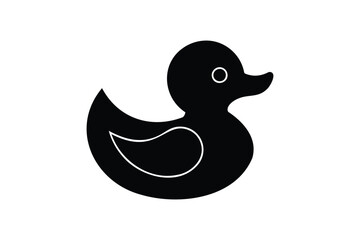 Rubber duck icon silhouette on white background