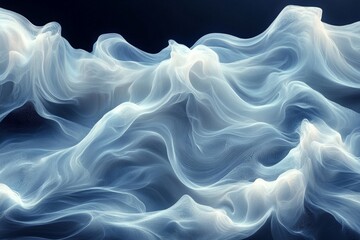 Fototapeta premium Elegant translucent waves create a soothing visual effect with flowing textures and serene colors in an abstract composition