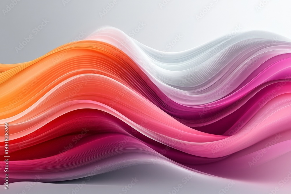 Poster Colorful wavy patterns create a stunning visual effect with flowing lines and vibrant hues in a modern art display