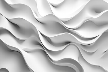 Obraz premium Intricate white wave pattern created with layered materials showcasing texture and depth in a modern design setting