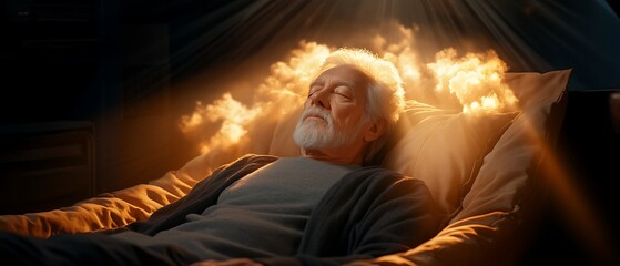 Elderly Man Peaceful Sleep