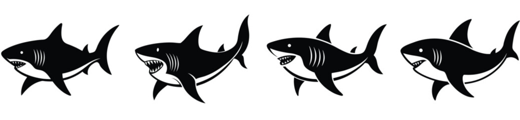 Shark Fish Vector Shilhouette Bundle Set Collection