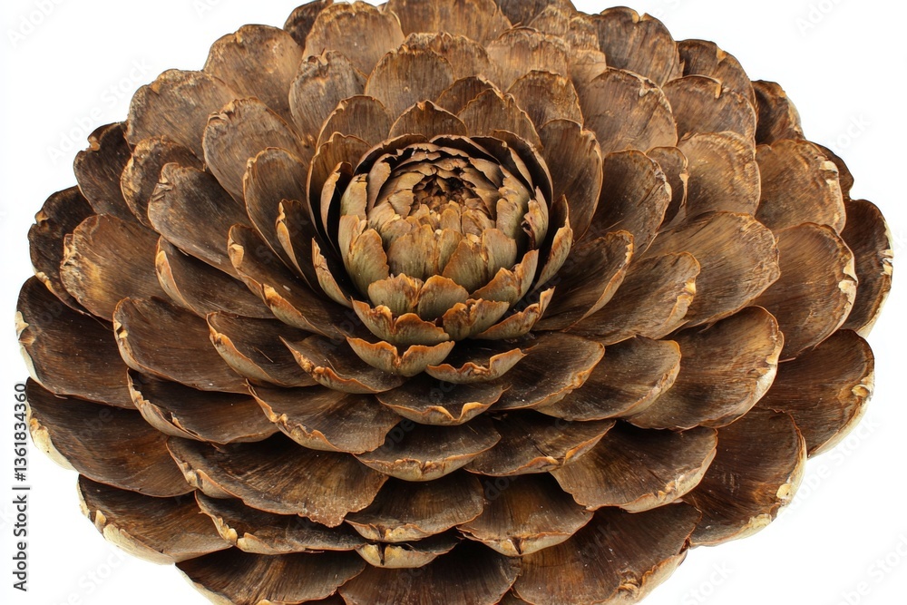 Poster stunning detail of a large pine cone showcasing nature's intricate design and earthy tones while res