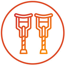 Vector Design Crutch Icon Style