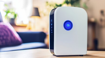 Modern air purifier on a table