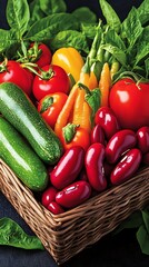 Fresh Vegetables in Basket