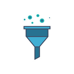 Colorful Funnel Icon with Bubbles, Simple Design for Filtration, Sorting, and Process Management Concepts