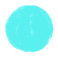 Gemalter Kreis in blau türkis - Pinsel Zeichnung