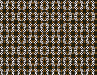 Repeating Geometric Flower Design with Stylized Petals