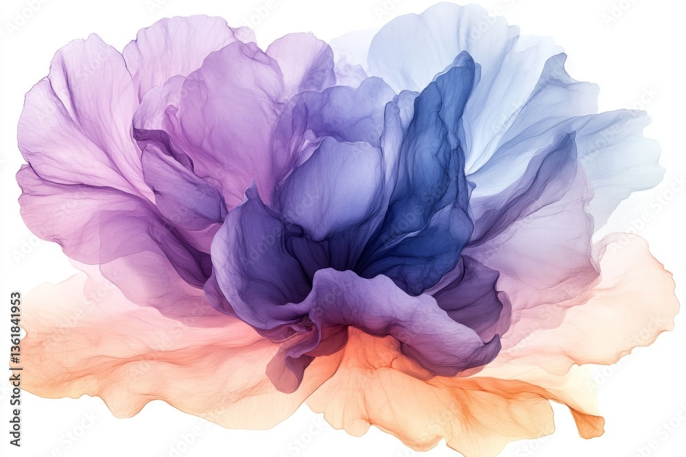 Poster colorful abstract flower design with soft pastel hues creating a serene atmosphere for relaxation an