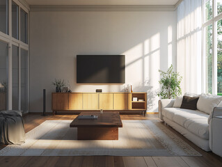 Minimalist living room design ideas with bright colors, taking advantage of natural light.