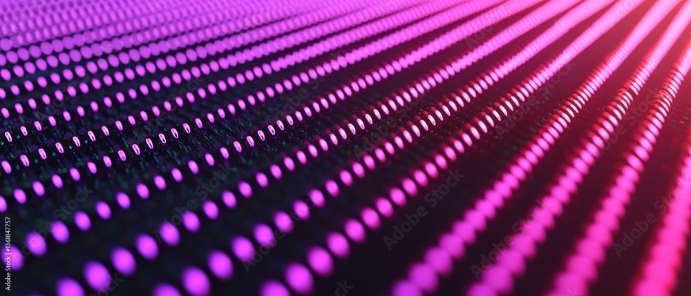 Poster Abstract Pink and Purple LED Lights Technology Background Pattern Digital illuminated surface texture design