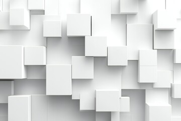 Random shifted diagonal white long rectangle or cube geometrical background wallpaper banner pattern fade out with copy space flat lay top view from above