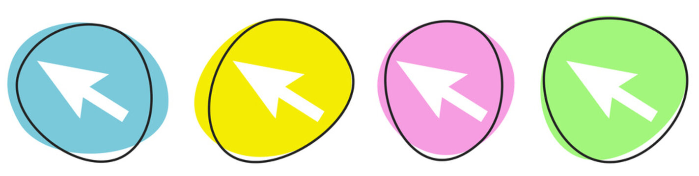 Banner mit 4 Buttons: Mauspfeil