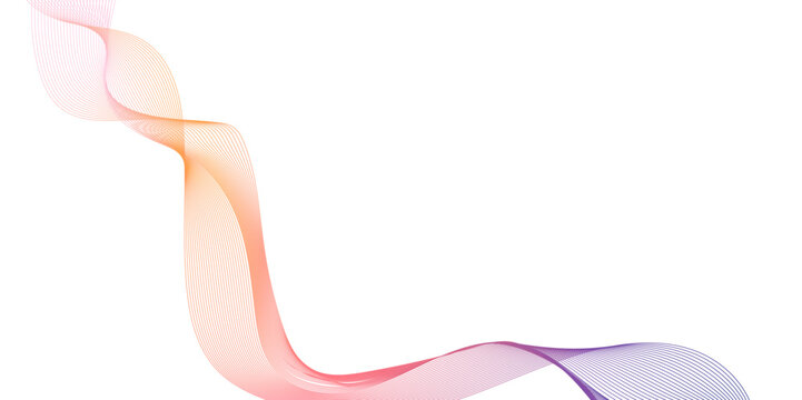 Technology abstract lines on white background, design for banner wallpaper background and many more, abstract vector colorful wave line flowing isolated on white background.