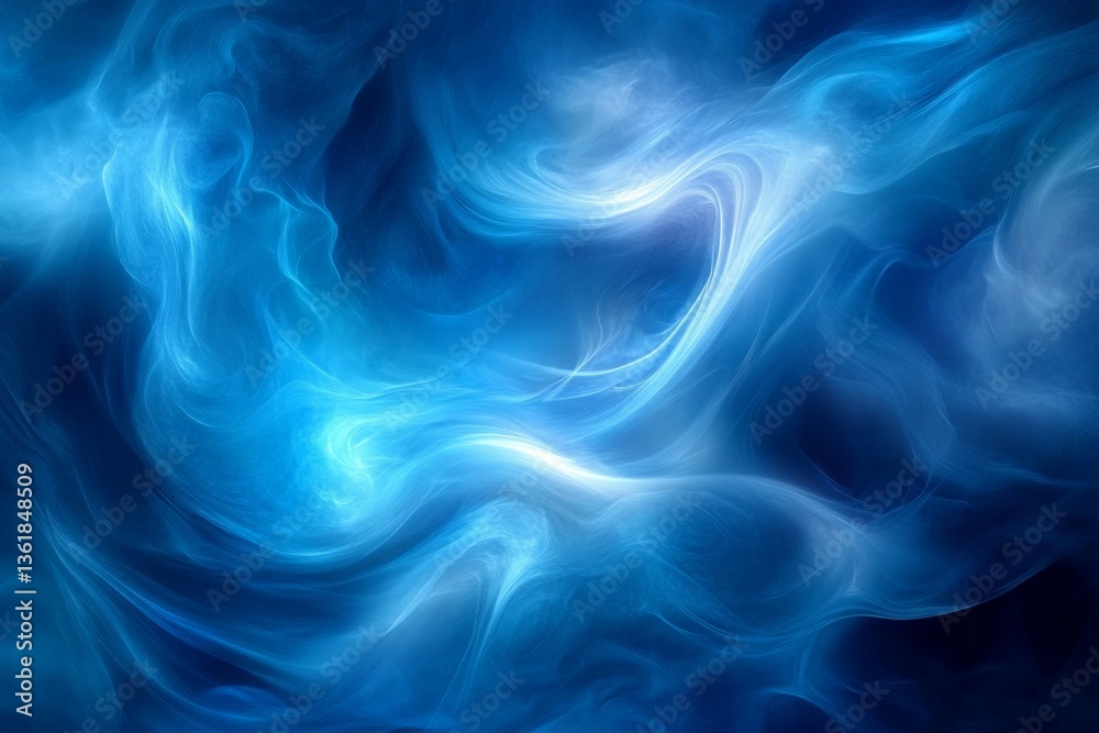 Aufkleber Swirling blue abstract patterns create a mesmerizing visual experience of fluid motion and depth