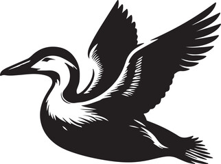 Eider silhouette colour vector style with white background