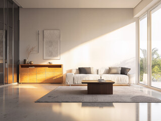 Minimalist living room design ideas with bright colors, taking advantage of natural light.