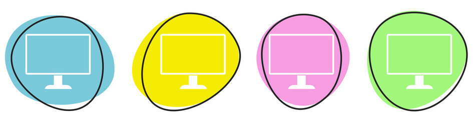 Banner mit 4 Buttons: Monitor oder Bildschirm