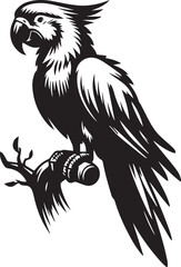 Cockatoo silhouette in color vector style with a white background