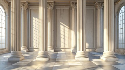 Obraz premium Elegant classical column ideal for architectural visualization and structural designs.