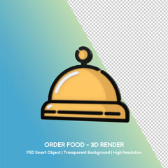 Order food 3D render dish icon