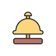 Bell colored icons, minimalist vector illustration ,simple transparent graphic element .Isolated on white background