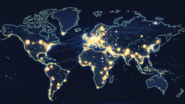 Fototapeta blue world map