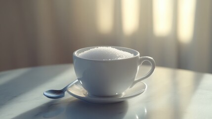 Sorbitol Sweetener: Artificial Sweetening Substitute in Cup with Spoon