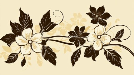 Geometric oriental border floral on vector illustration