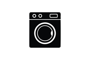 Washing machine icon on white background