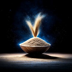 Golden Powder Explosion in Bowl.