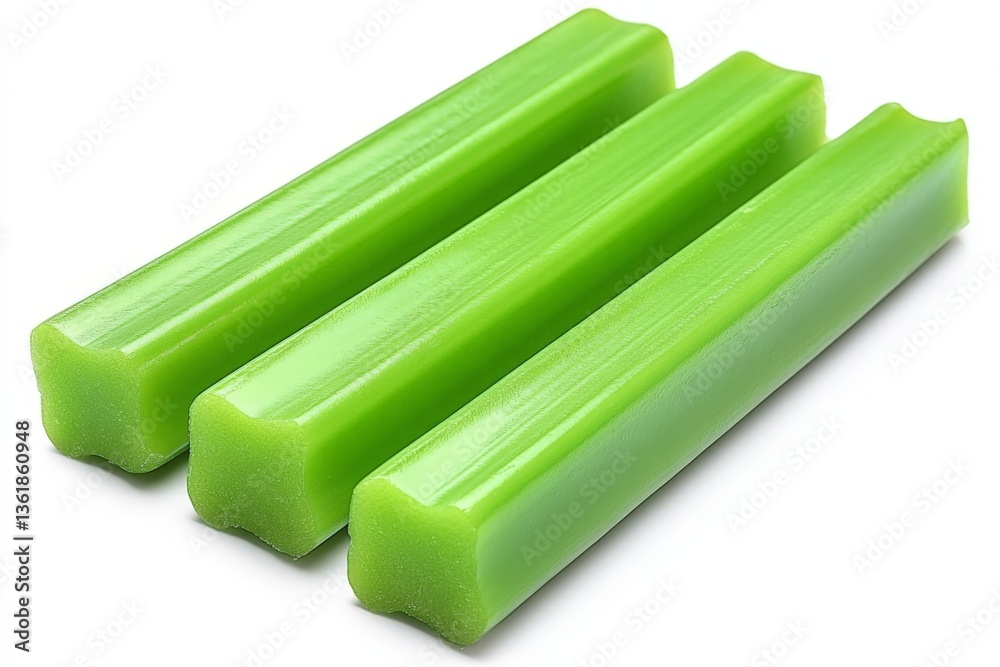 Aufkleber fresh green celery sticks arranged neatly, highlighting their vibrant color and crisp texture in a c