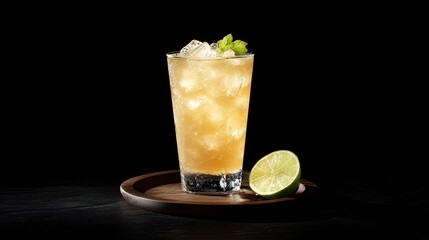 Alcoholic Drink, Iced, Refreshing,  Summer Cocktail, Lime Garnish