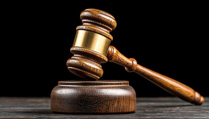 Gavel on Stand, Black Background