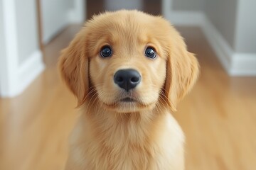 Golden Puppy Portrait Home