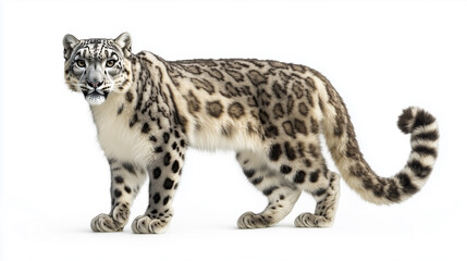 The snow leopard stands in royal dignity, the royal seat of the snow leopard, the king snow leopard on the white peak, the royal snow leopard is resting, the snow king in a royal pose