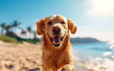 Golden Retriever Beach Play