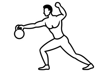 Kettlebell Workout silhouette vector illustration