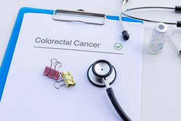 Medical Report of Positive Colorectal Cancer Test in Clipboard