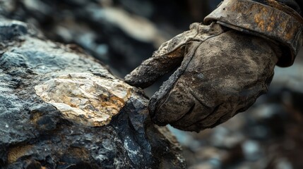 Discovery of Gold Nugget in a Rocky Terrain
